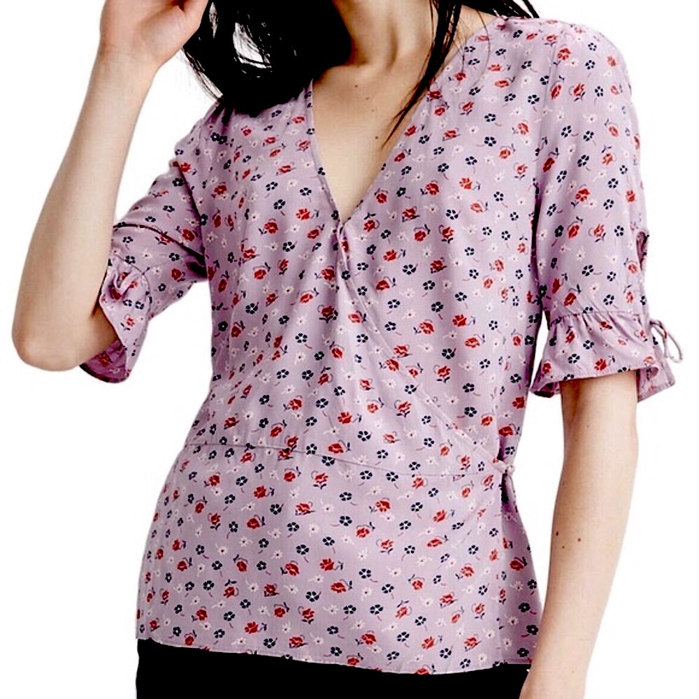 Madewell Tie-Sleeve Wrap Top